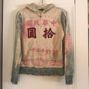 Lucky Brand Detailed Zipper Hoodie